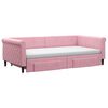 vidaXL Lit de jour avec gigogne et tiroirs rose 100x200 cm velours