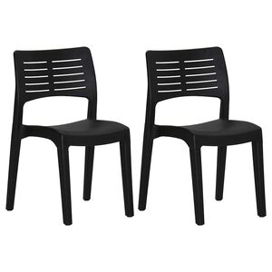 vidaXL Chaises de jardin lot de 2 Anthracite Polypropyl&egrave;ne