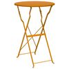 vidaXL Table bistrot Moutarde &Oslash; 50 x 71 cm Acier rev&ecirc;tu de poudre