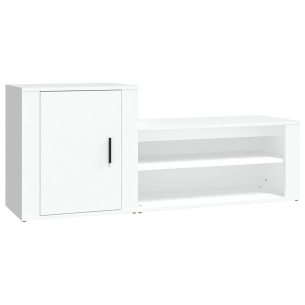 vidaXL Armoire &agrave; chaussures Blanc 130x35x54 cm Bois d'ing&eacute;nierie