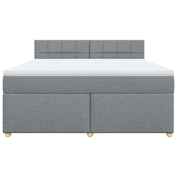 vidaXL Sommier &agrave; lattes de lit avec matelas Gris clair 180x200cm Tissu