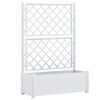 vidaXL Jardini&egrave;re avec treillis 100x43x142 cm PP Blanc