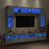 vidaXL Ensemble de meubles TV muraux 8 pcs et lumi&egrave;res LED gris b&eacute;ton
