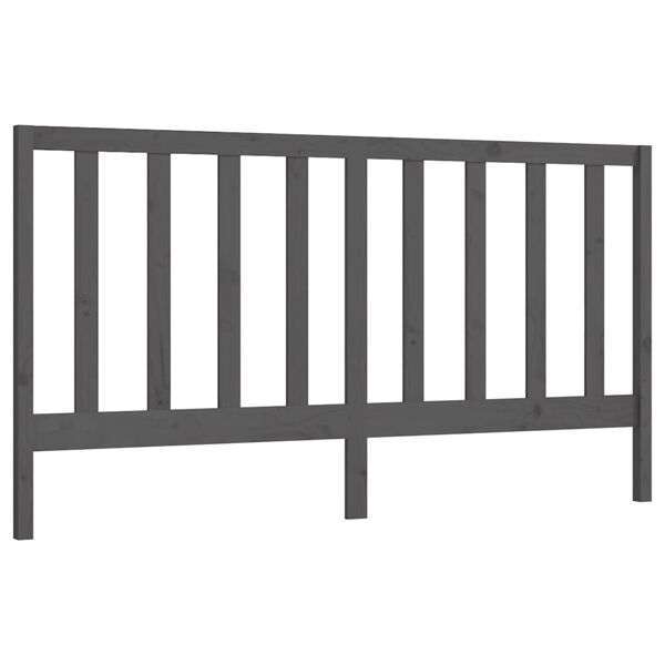 vidaXL T&ecirc;te de lit Gris 206x4x100 cm Bois massif de pin