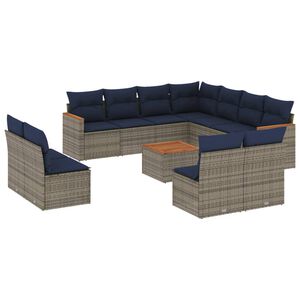 vidaXL Ensemble de canap&eacute; de jardin 12 pcs avec coussins gris