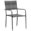 vidaXL Mobilier &agrave; d&icirc;ner d'ext&eacute;rieur 5 pcs R&eacute;sine tress&eacute;e Gris