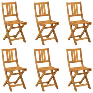 vidaXL Chaises de bistrot d'ext&eacute;rieur 6 pc Naturel