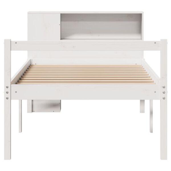 vidaXL Lit biblioth&egrave;que sans matelas blanc 75x190cm bois de pin massif