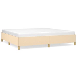vidaXL Cadre de lit sans matelas cr&egrave;me 200x200 cm tissu