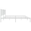 vidaXL Cadre de lit m&eacute;tal sans matelas et t&ecirc;te de lit blanc 160x200 cm