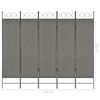 vidaXL Cloison de s&eacute;paration 5 panneaux Anthracite 200 x 180 cm