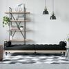 vidaXL Canap&eacute;-lit avec accoudoirs noir tissu