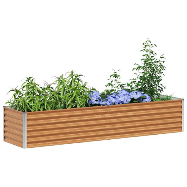 vidaXL Jardini&egrave;re sur&eacute;lev&eacute;e 195 x 50 x 36 cm Acier galvanis&eacute;