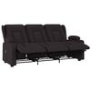 vidaXL Fauteuil inclinable et porte-gobelets 3 places noir similicuir