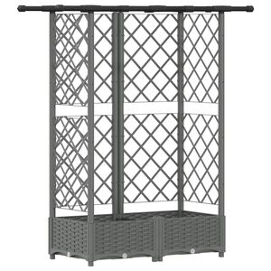 vidaXL Lit &Eacute;lev&eacute; avec Treillis et Toit Gris clair 124 x 40 x 121 cm PP
