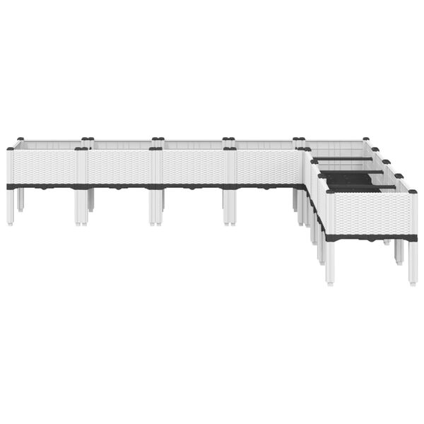 vidaXL Jardini&egrave;re avec pieds blanc 200x160x42 cm PP