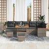 vidaXL Ensemble de canap&eacute; de jardin avec coussin Gris Poly rotin