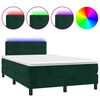 vidaXL Sommier &agrave; lattes de lit avec matelas LED Vert fonc&eacute; 120x200 cm