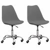 vidaXL Chaises de bureau lot de 2 Gris Similicuir