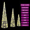 vidaXL Sapin de No&euml;l 3 pcs Blanc chaud 20 x 20 x 80 cm Acrylique