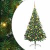 vidaXL Sapin de No&euml;l artificiel pr&eacute;-&eacute;clair&eacute; Vert 180 cm PVC