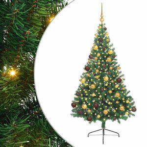vidaXL Sapin de No&euml;l artificiel pr&eacute;-&eacute;clair&eacute; Vert 180 cm PVC