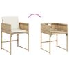 vidaXL Ensemble &agrave; manger de jardin et coussins 17 pcs beige