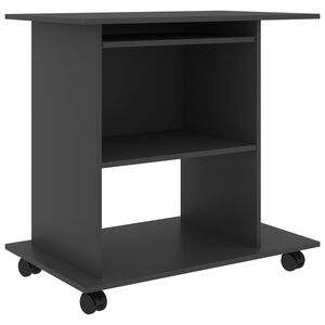 vidaXL Bureau d'ordinateur Gris 80x50x75 cm Agglom&eacute;r&eacute;