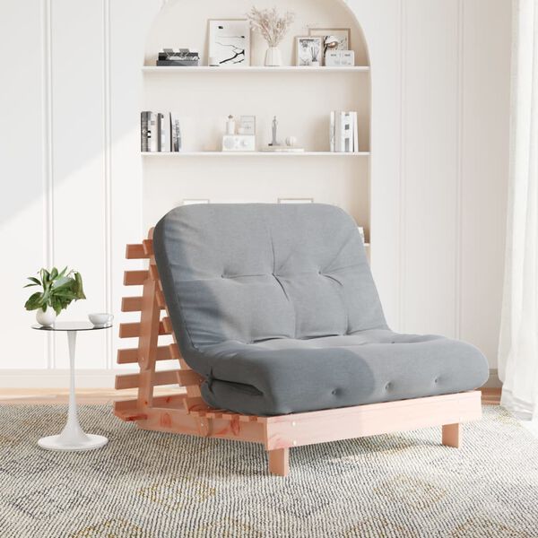 vidaXL Canap&eacute;-lit futon avec matelas 100x206x11 cm bois massif douglas