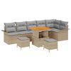 vidaXL Ensemble de canap&eacute; de jardin 9 pcs Beige et Gris clair
