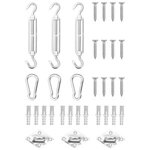 vidaXL Jeu d'accessoires de voile d'ombrage 9 pcs Acier inoxydable