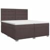 vidaXL Lit boxspring avec matelas Marron fonc&eacute; 200 x 200 cm Tissu