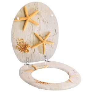 vidaXL Si&egrave;ge de toilette avec Couvercle MDF &Eacute;toile de mer