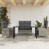 vidaXL Ensemble &agrave; manger jardin 4pcs et coussins Gris R&eacute;sine tress&eacute;e
