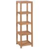 vidaXL Support de rangement de bain 4 niveaux teck massif 42x42x165 cm