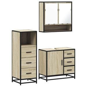 vidaXL Ensemble de meubles de salle de bain 3 pcs ch&ecirc;ne sonoma