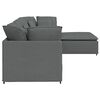 vidaXL Canap&eacute; modulaire et repose-pieds et coussins tissu gris fonc&eacute;