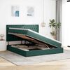 vidaXL Lit avec rangement et LED Vert fonc&eacute; 160 x 200 cm Velours