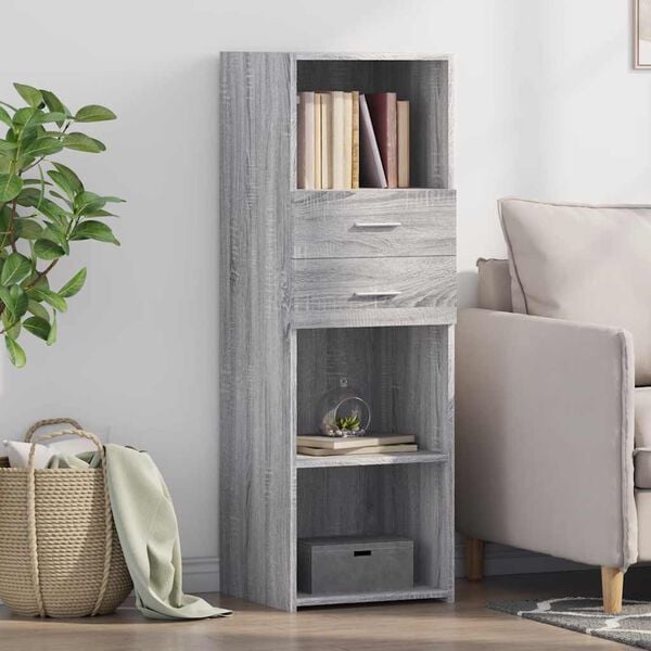 vidaXL Buffet haut sonoma gris 40x42,5x124 cm bois d'ing&eacute;nierie