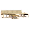 vidaXL Ensemble de canap&eacute;s d'ext&eacute;rieur 6 pcs Blanc et Beige