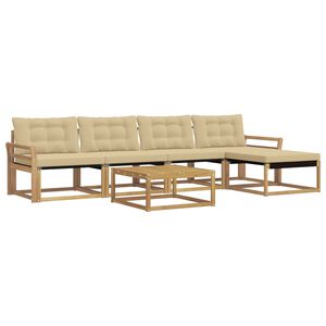 vidaXL Ensemble de canap&eacute;s d'ext&eacute;rieur 6 pcs Blanc et Beige