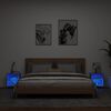 vidaXL Tables de chevet murales avec lumi&egrave;res LED 2 pcs gris b&eacute;ton