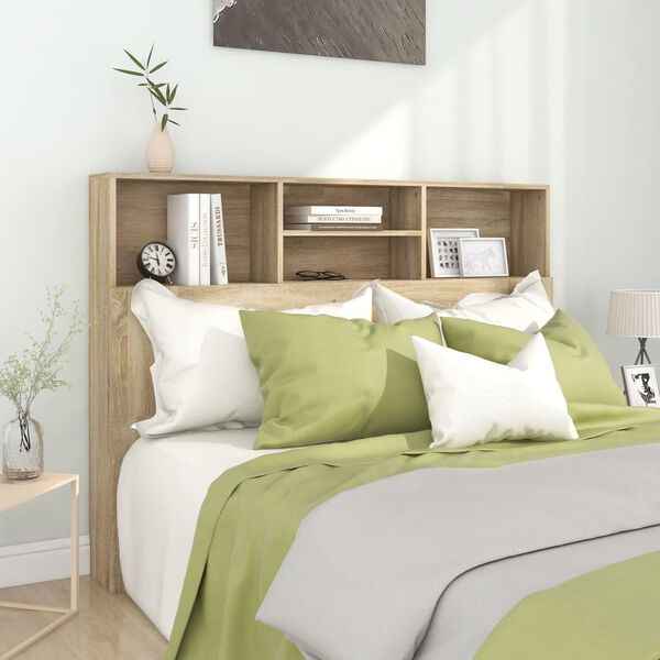 vidaXL Armoire &agrave; t&ecirc;te de lit Ch&ecirc;ne Sonoma 140x19x103,5 cm