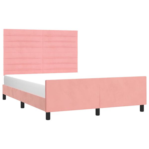 vidaXL Cadre de lit sans matelas rose 140x190 cm velours