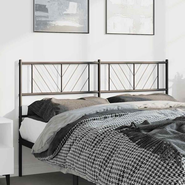 vidaXL T&ecirc;te de lit de remplacement m&eacute;tal noir 150 cm