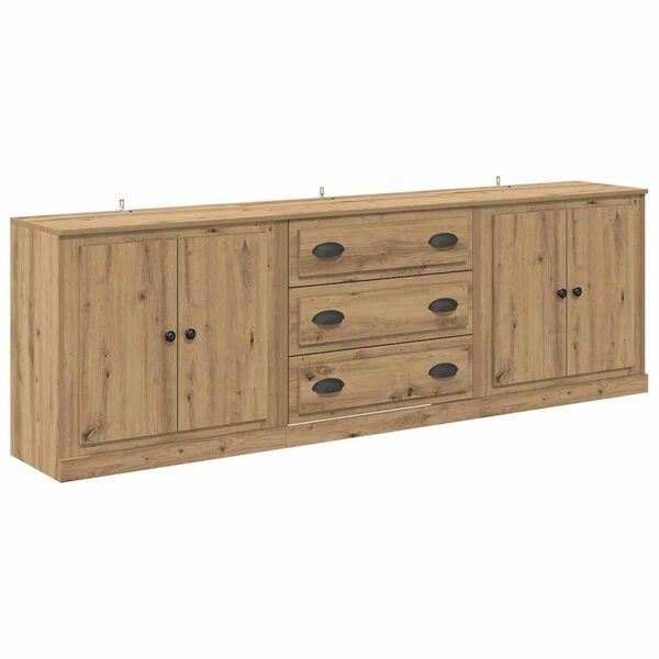 vidaXL Buffets 3 pcs Bois Ancien 70 x 35,5 x 67,5 cm Bois d'ing&eacute;nierie
