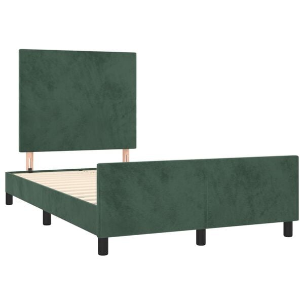 vidaXL Cadre de lit sans matelas vert fonc&eacute; 120x200 cm velours