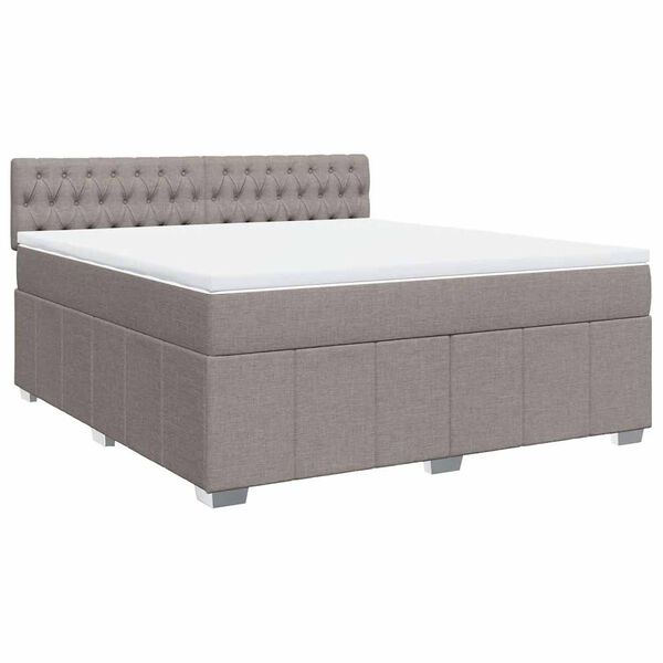 vidaXL Sommier &agrave; lattes de lit avec matelas Taupe 180x200 cm Tissu