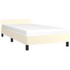 vidaXL Cadre de lit avec t&ecirc;te de lit sans matelas cr&egrave;me 100x200 cm