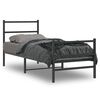 vidaXL Cadre de lit métal sans matelas avec pied de lit noir 75x190 cm